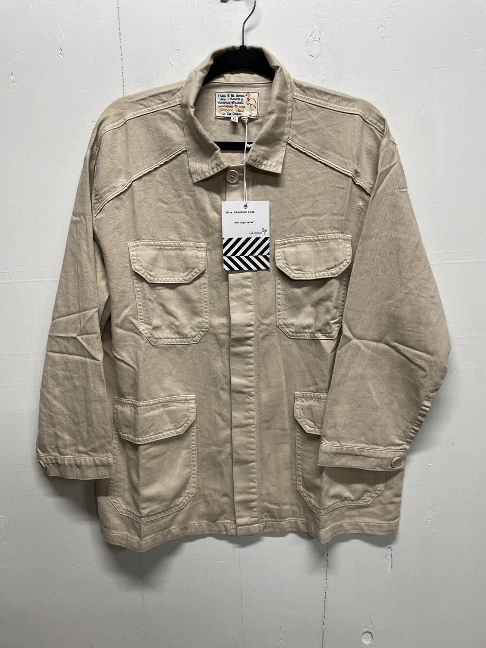 Sandrine Rose Free People French Worker Jacket Size Small Latte Color New W/ Tag
